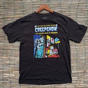 2‎ FOR $20 DEAL / Creepshow Horror Comic Tee Men Size Large Brown Tshirt